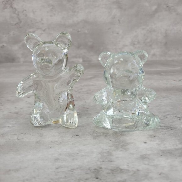 Art Glass Bear Bullicante Bubbles Clear Paperweight Figurine Shelf Sitter - Picture 2 of 9